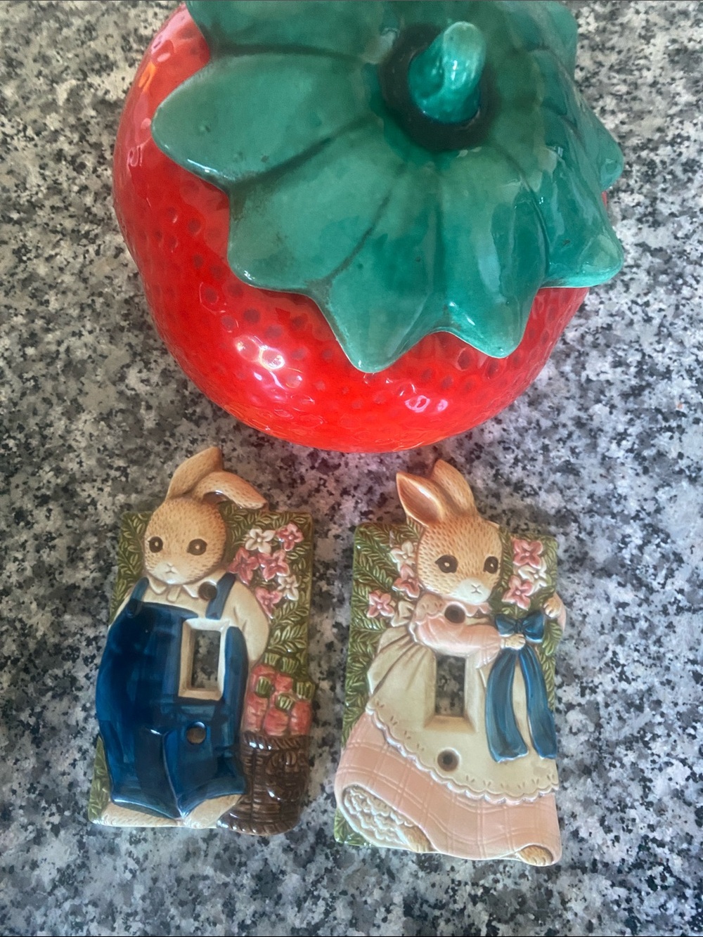 Vintage style Japan Takahashi bunny ceramic light switch covers